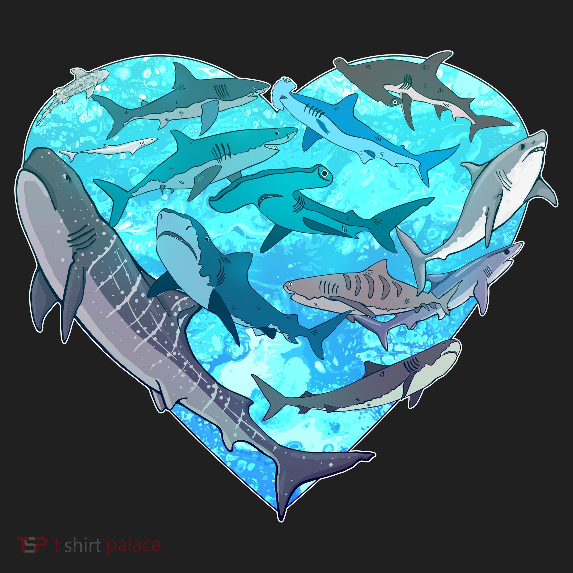 Cool Shark Love Heart Women's Sweatshirt