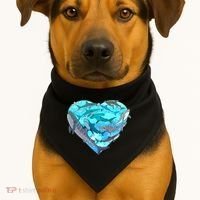 Cool Shark Love Heart USA-Made Doggie Bandana thumb 1