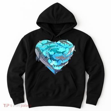 Cool Shark Love Heart Hoodie