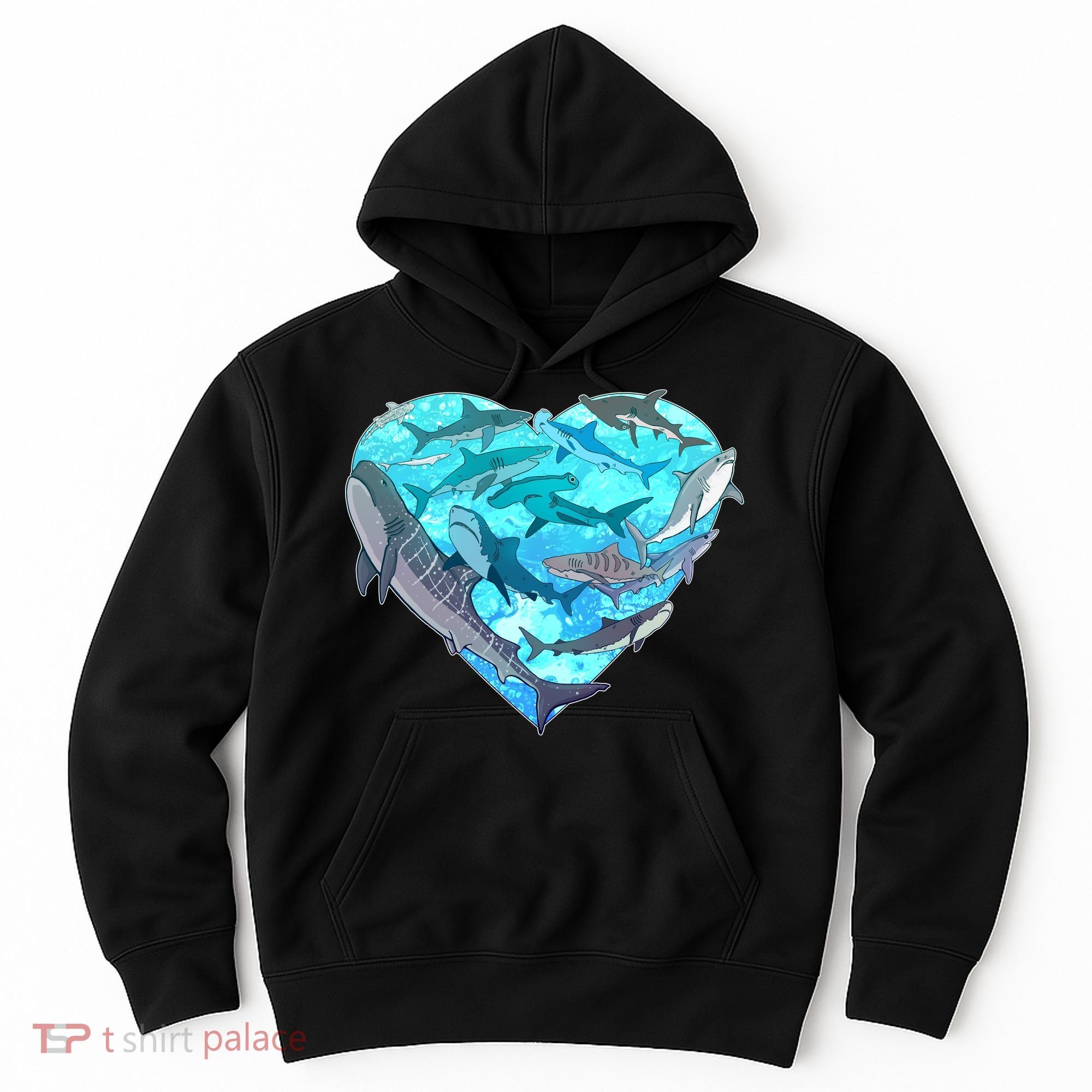 Cool Shark Love Heart Hoodie