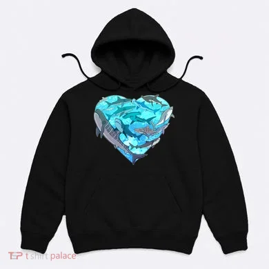 Cool Shark Love Heart Hoodie