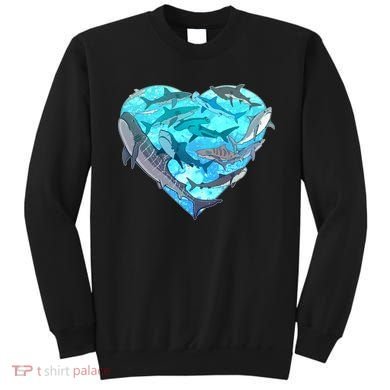 Cool Shark Love Heart Sweatshirt