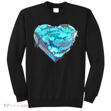 Cool Shark Love Heart Sweatshirt