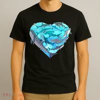 Cool Shark Love Heart T-Shirt thumb 3