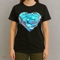 Cool Shark Love Heart T-Shirt thumb 4