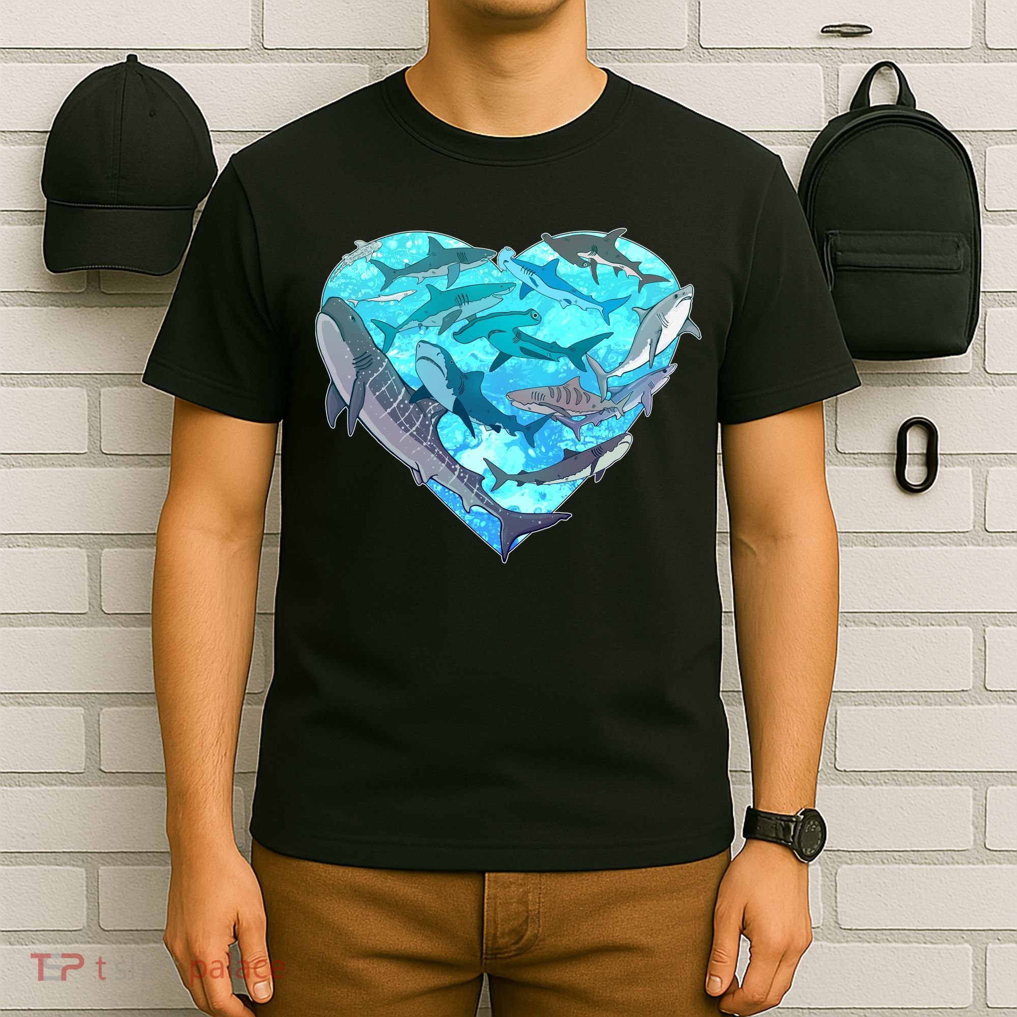 Cool Shark Love Heart T-Shirt