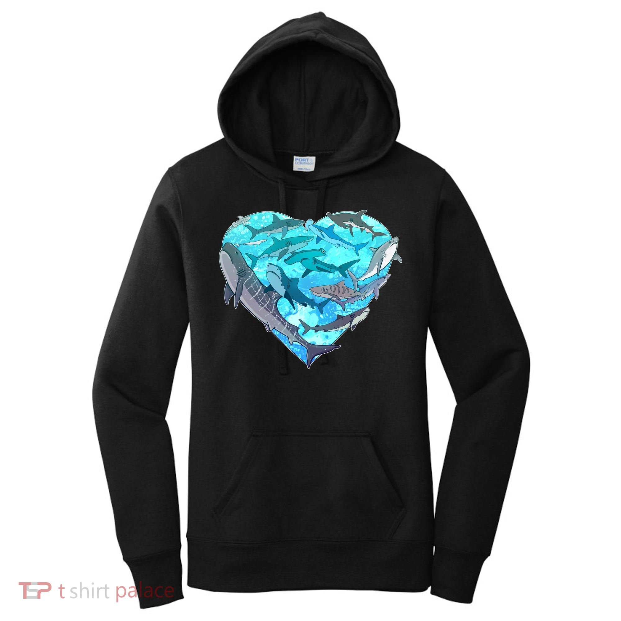 Cool Shark Love Heart Women's Hoodie