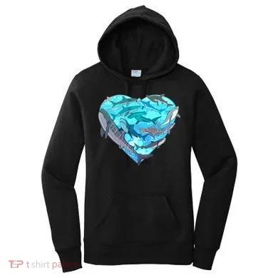 Cool Shark Love Heart Women's Hoodie