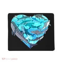 Cool Shark Love Heart Mousepad thumb 0