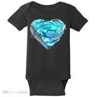 Cool Shark Love Heart Baby Bodysuit thumb 0