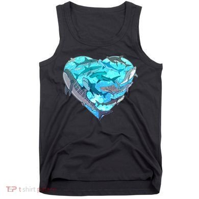 Cool Shark Love Heart Tank Top