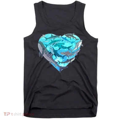 Cool Shark Love Heart Tank Top