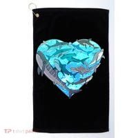 Cool Shark Love Heart Golf Towel thumb 0