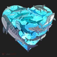Cool Shark Love Heart Golf Towel thumb 3