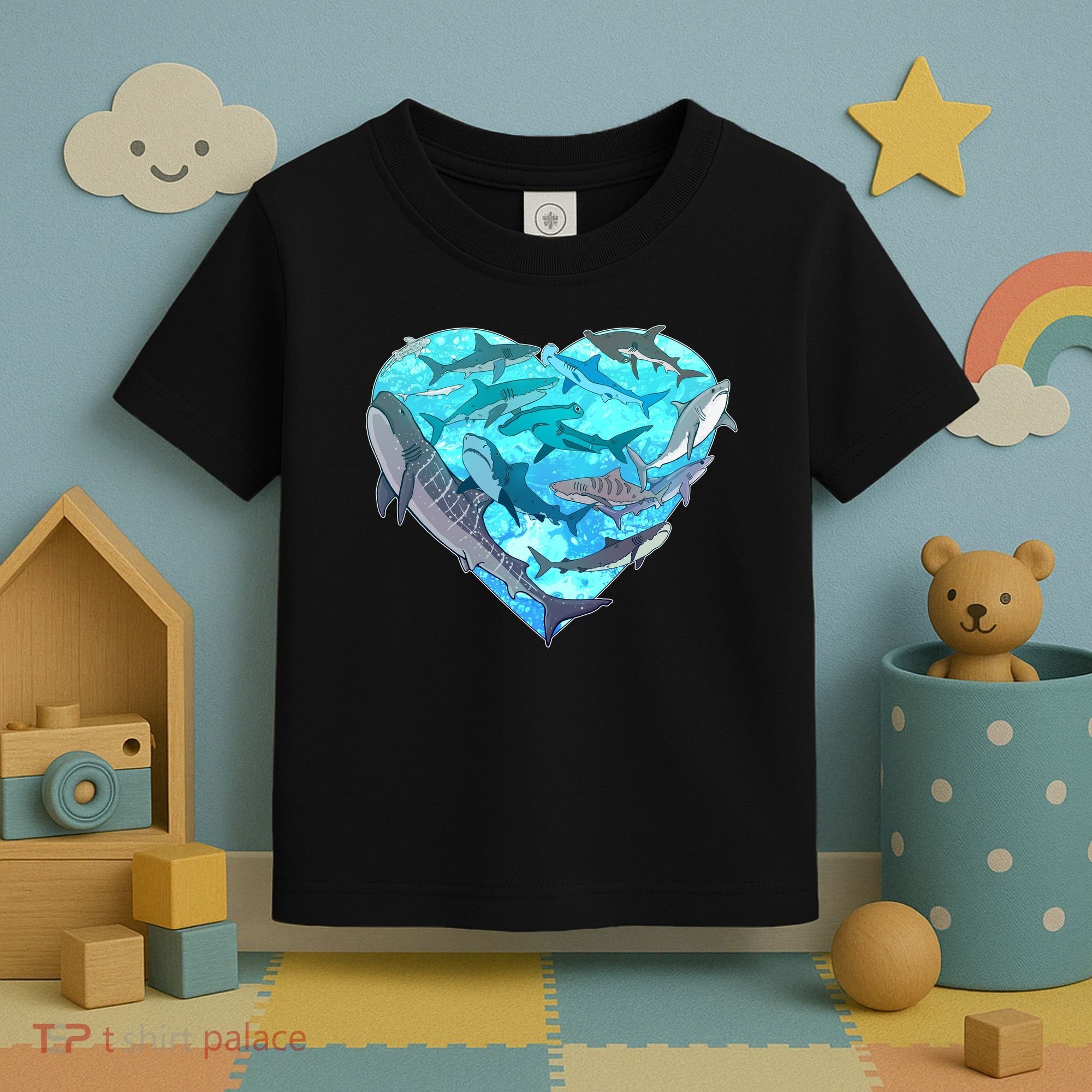 Cool Shark Love Heart Toddler T-Shirt