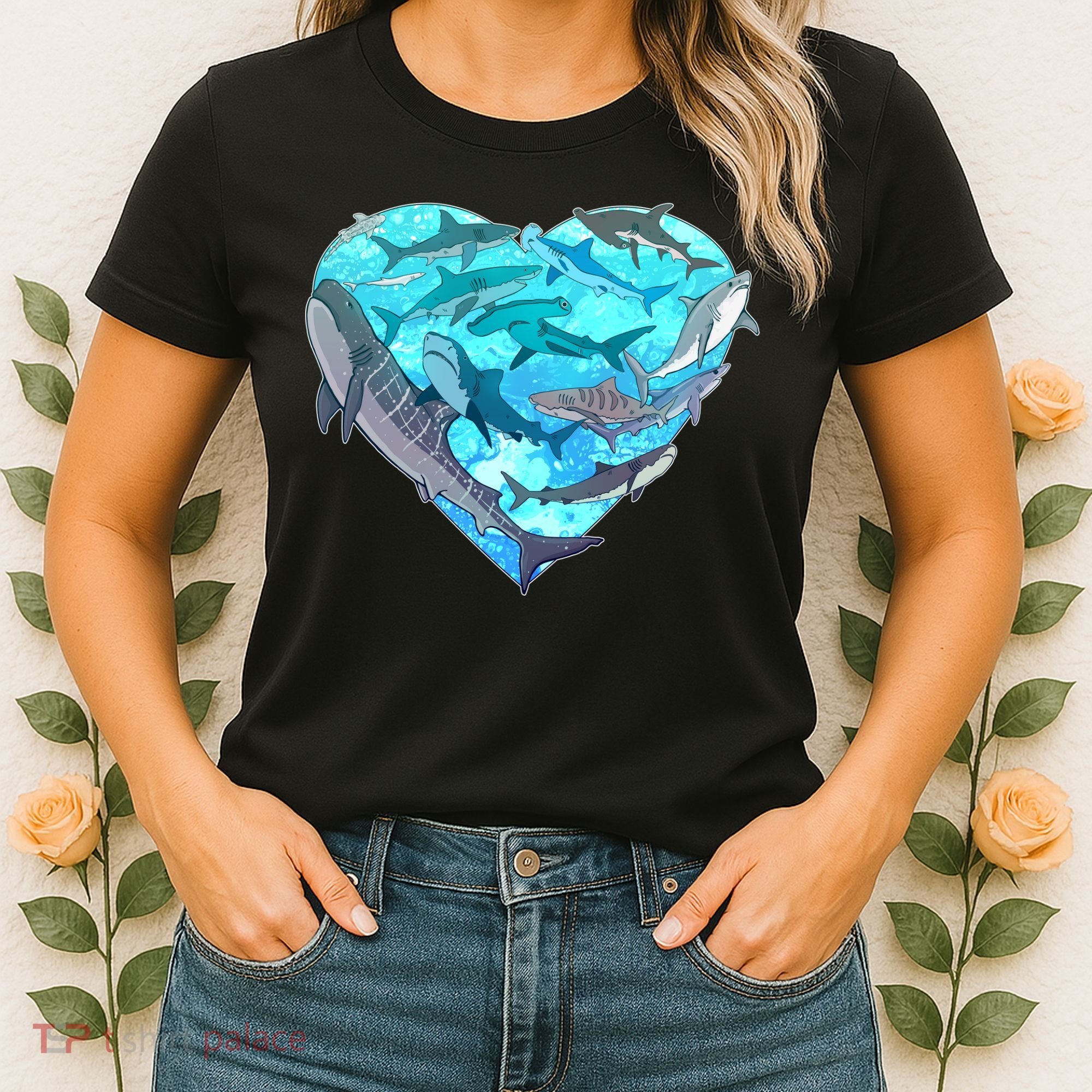 Cool Shark Love Heart Women's T-Shirt