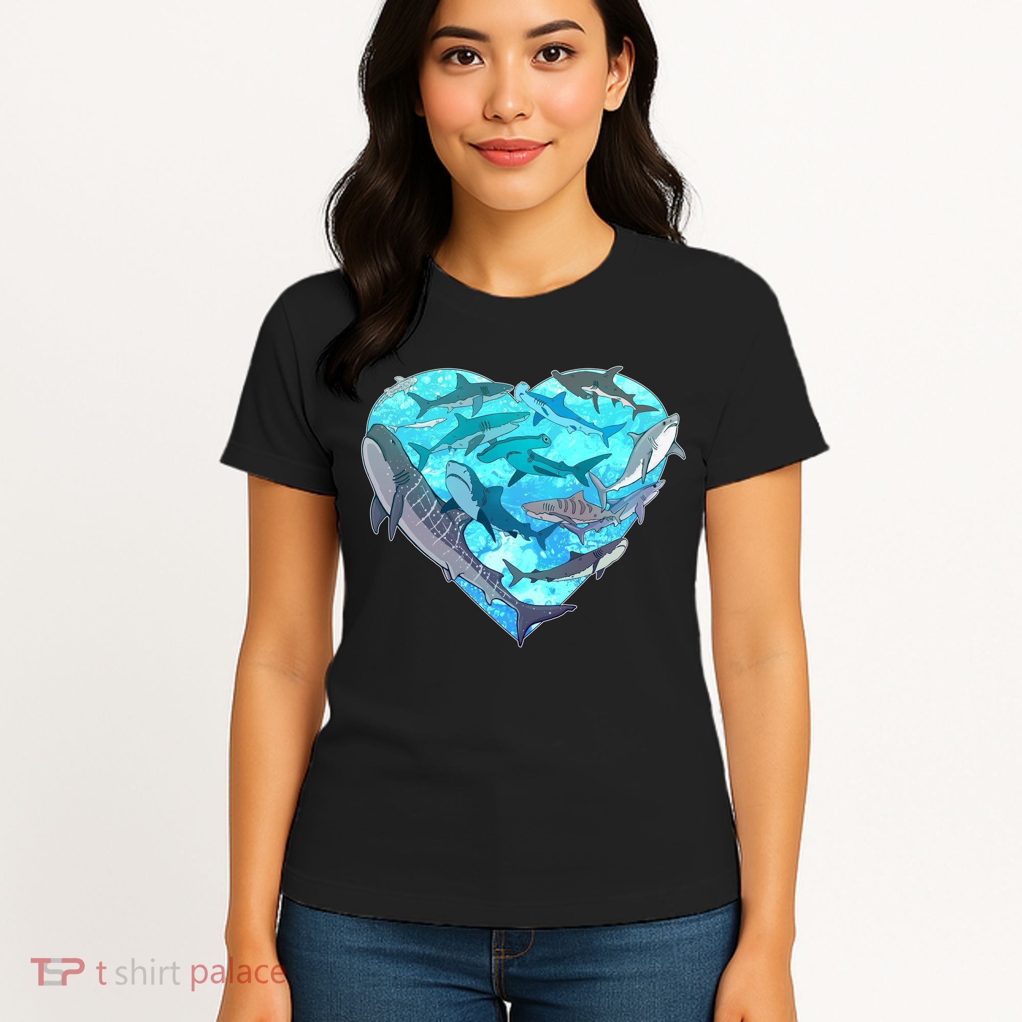 Cool Shark Love Heart Women's T-Shirt