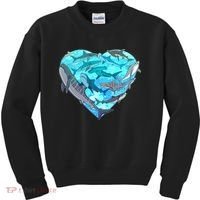 Cool Shark Love Heart Kids Sweatshirt thumb 0