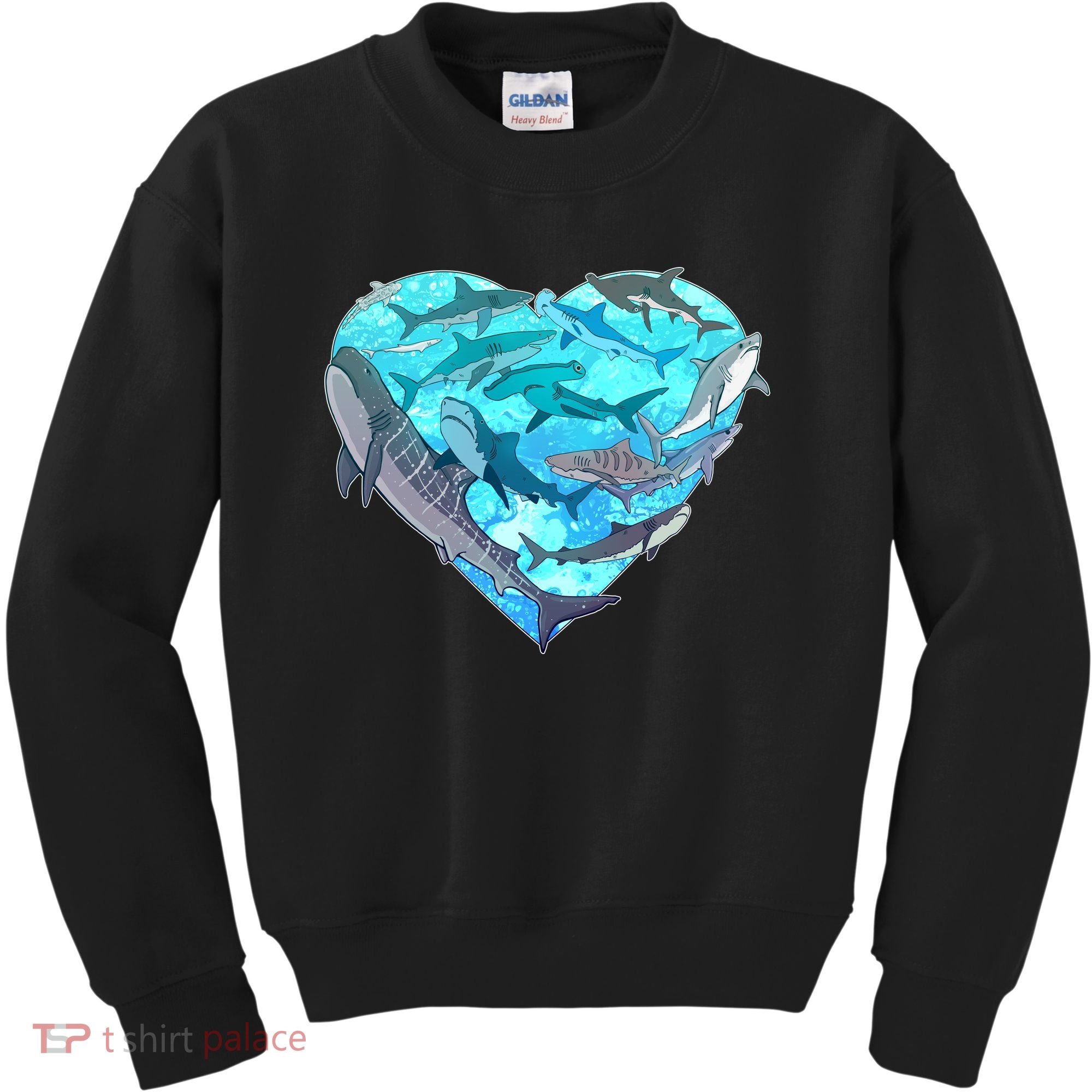 Cool Shark Love Heart Kids Sweatshirt