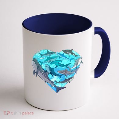 Cool Shark Love Heart Coffee Mug back
