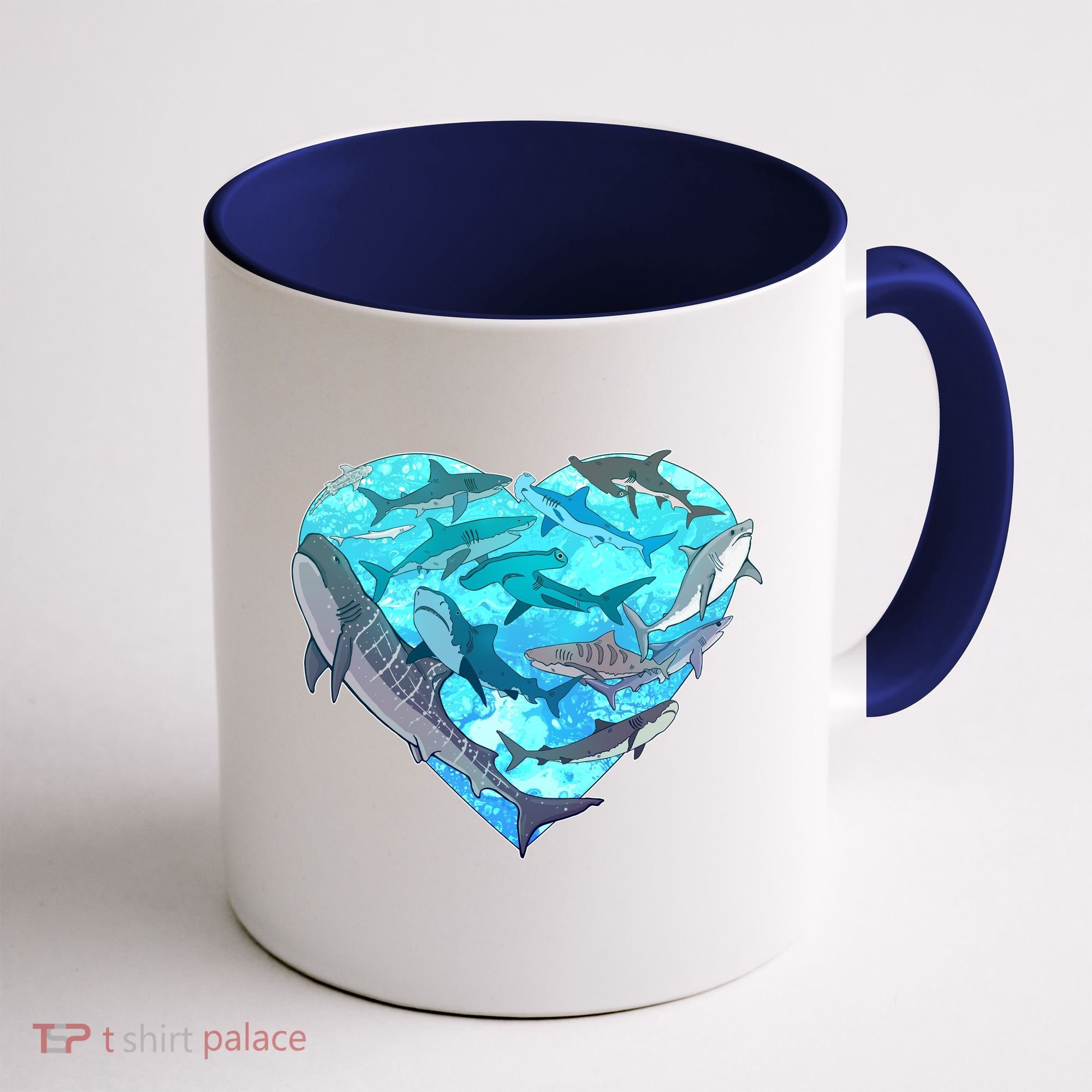 Cool Shark Love Heart Coffee Mug