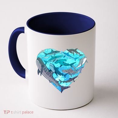 Cool Shark Love Heart Coffee Mug