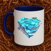 Cool Shark Love Heart Coffee Mug thumb 2