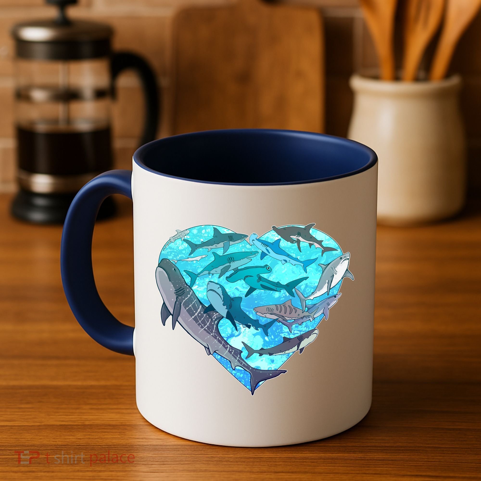 Cool Shark Love Heart Coffee Mug