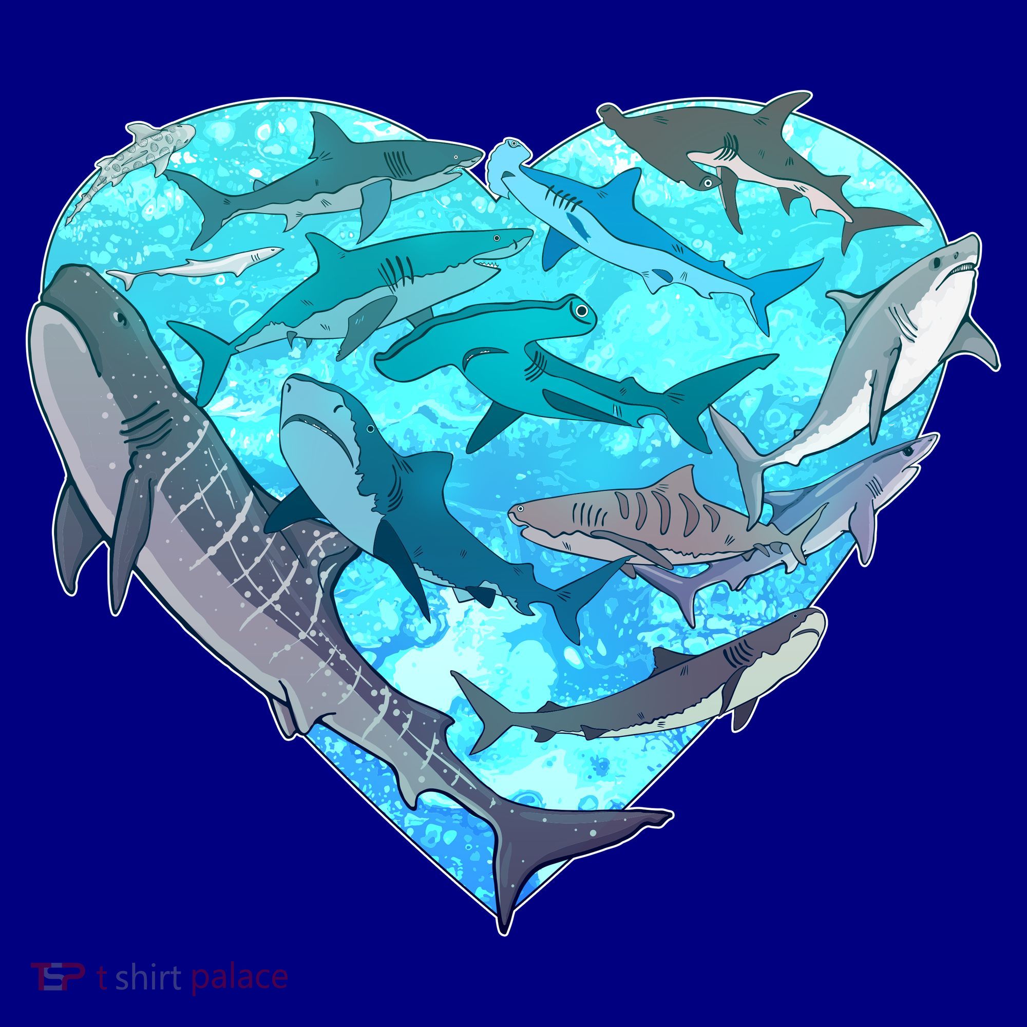 Cool Shark Love Heart Coffee Mug