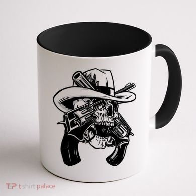 Cool Skull Guns Crossbones Coffee Mug back