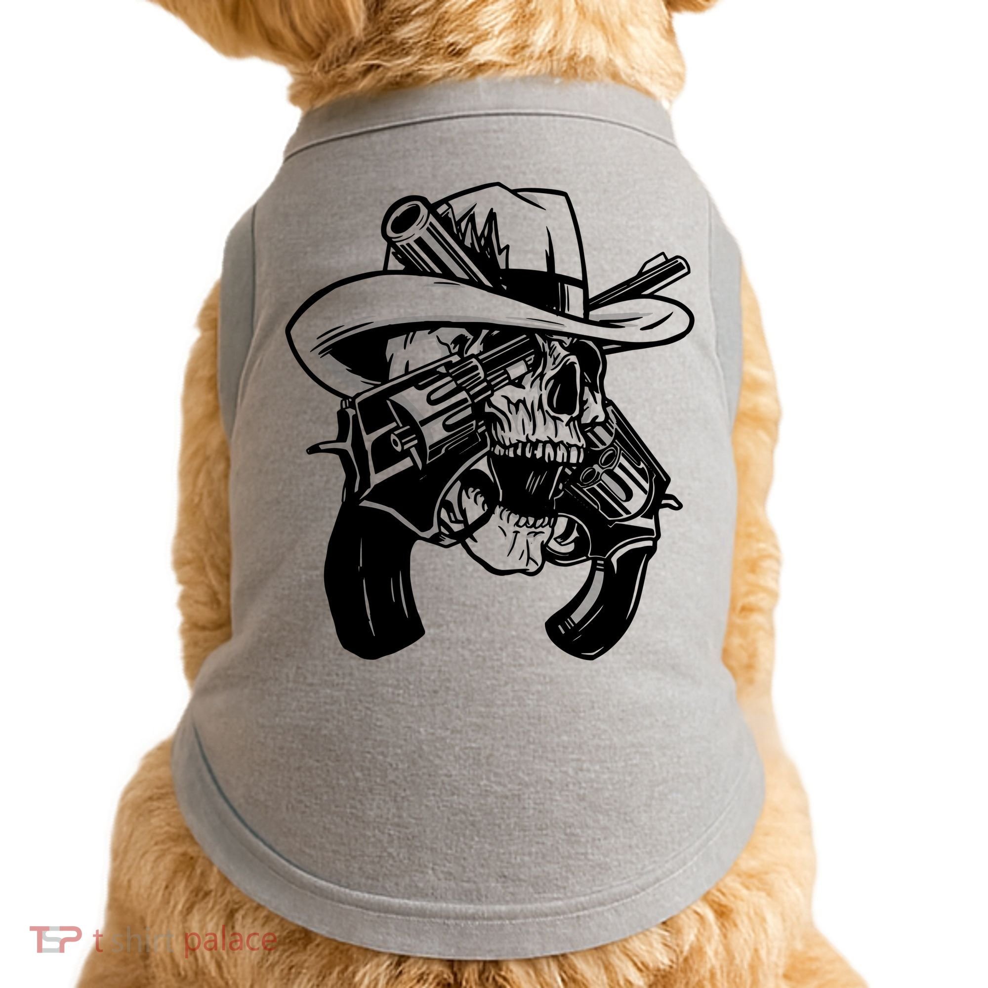 Cool Skull Guns Crossbones Doggie Tank