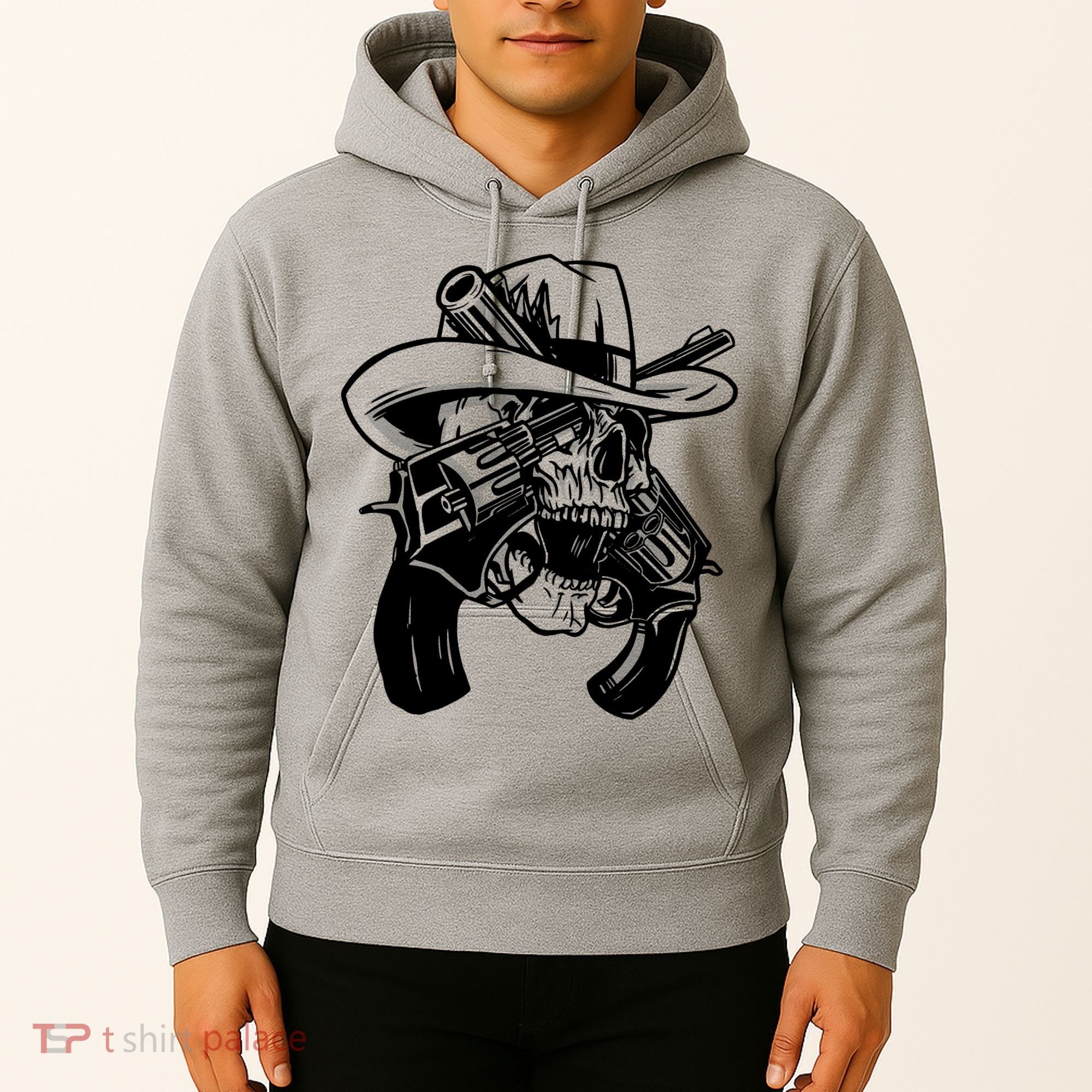 Cool Skull Guns Crossbones Hoodie