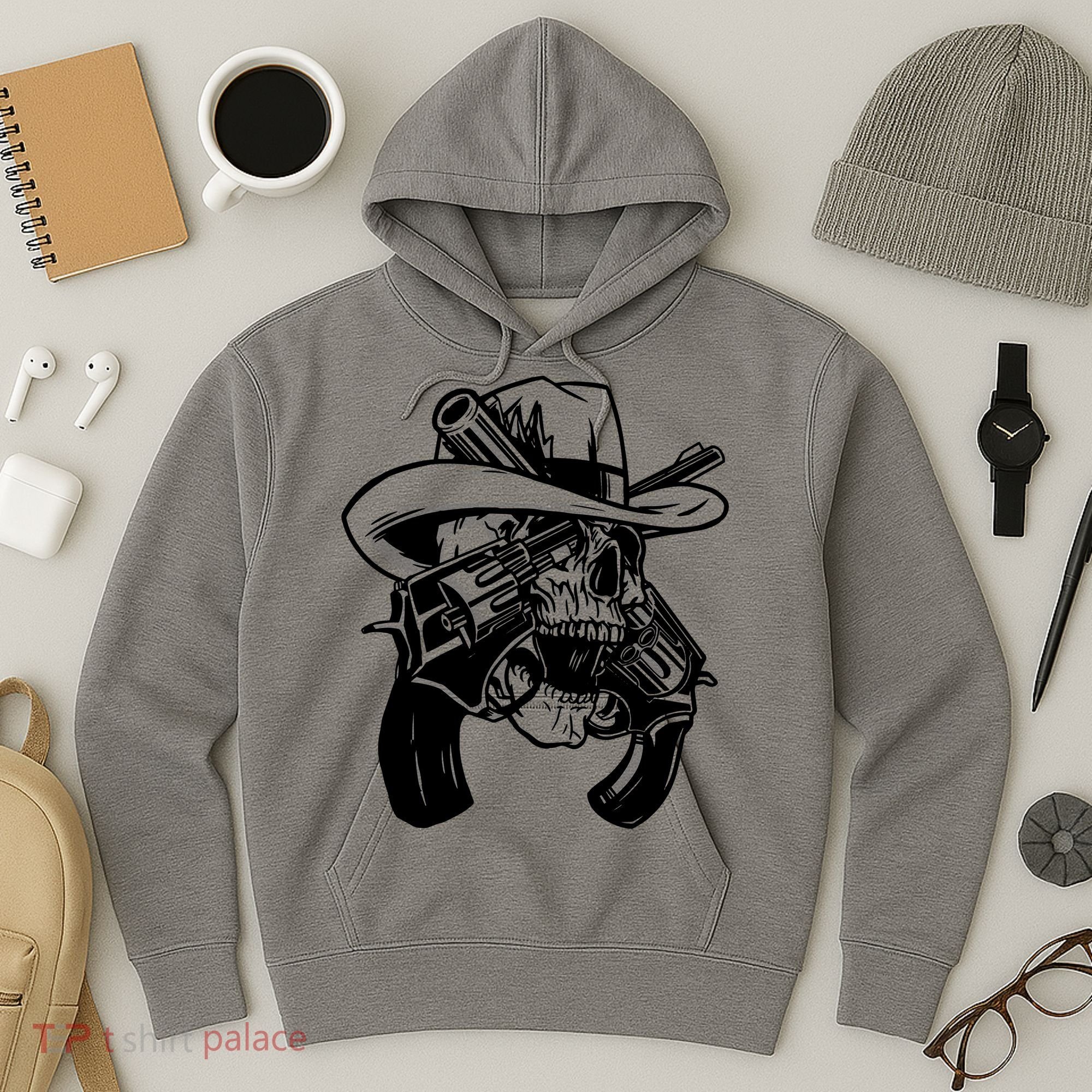 Cool Skull Guns Crossbones Hoodie