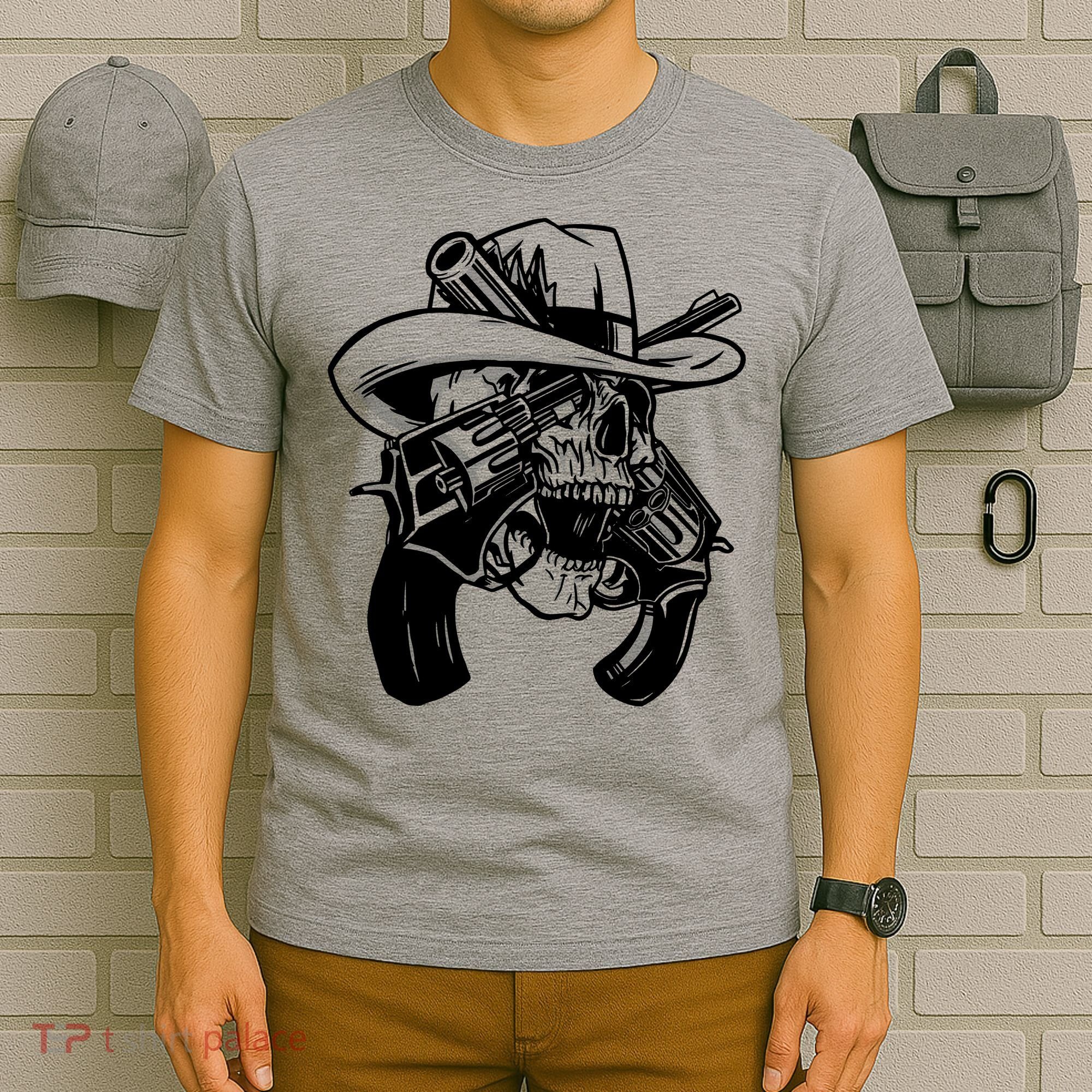 Cool Skull Guns Crossbones T-Shirt