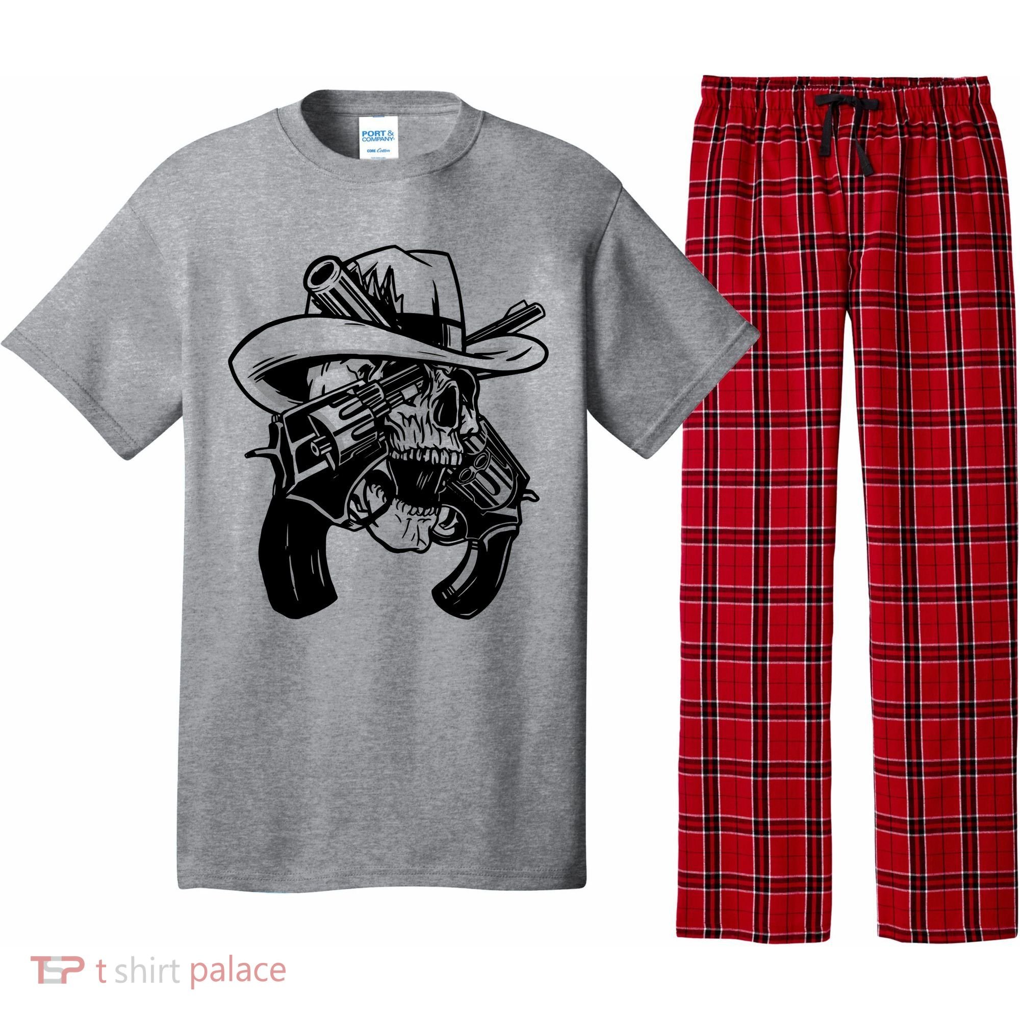Cool Skull Guns Crossbones Pajama Set