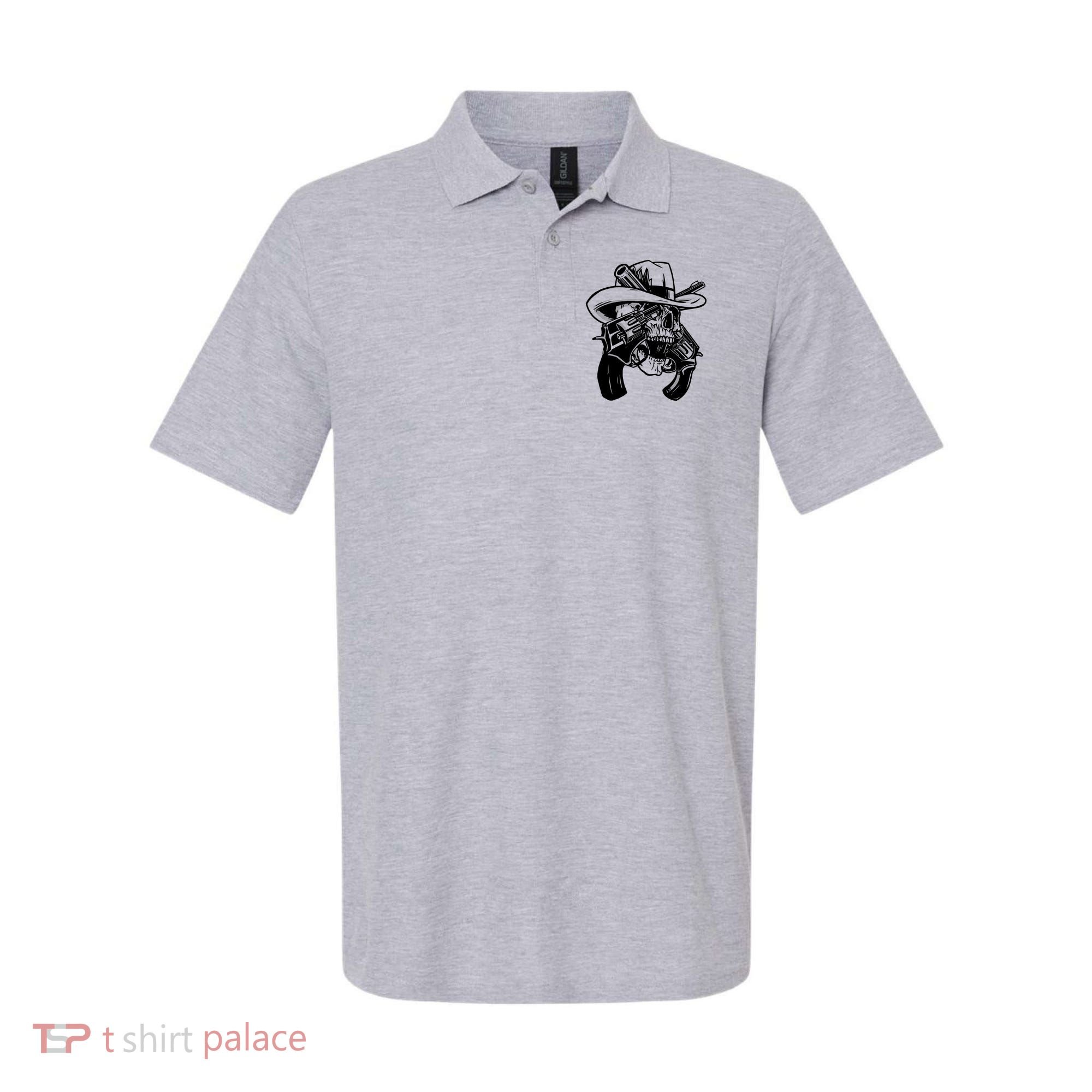 Cool Skull Guns Crossbones Polo