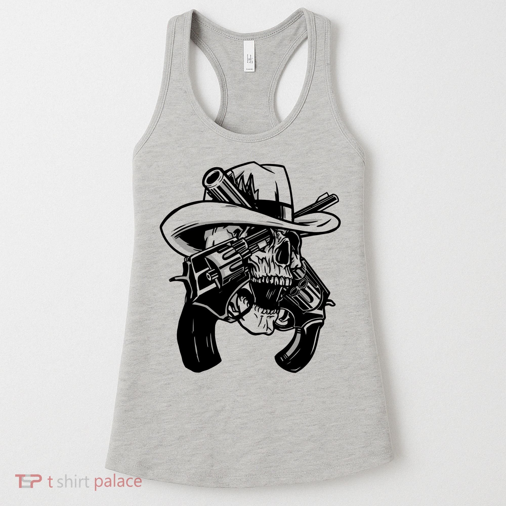 Cool Skull Guns Crossbones Women's Tank Top
