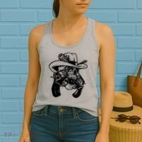 Cool Skull Guns Crossbones Women's Tank Top thumb 2