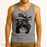 Cool Skull Guns Crossbones Tank Top thumb 3