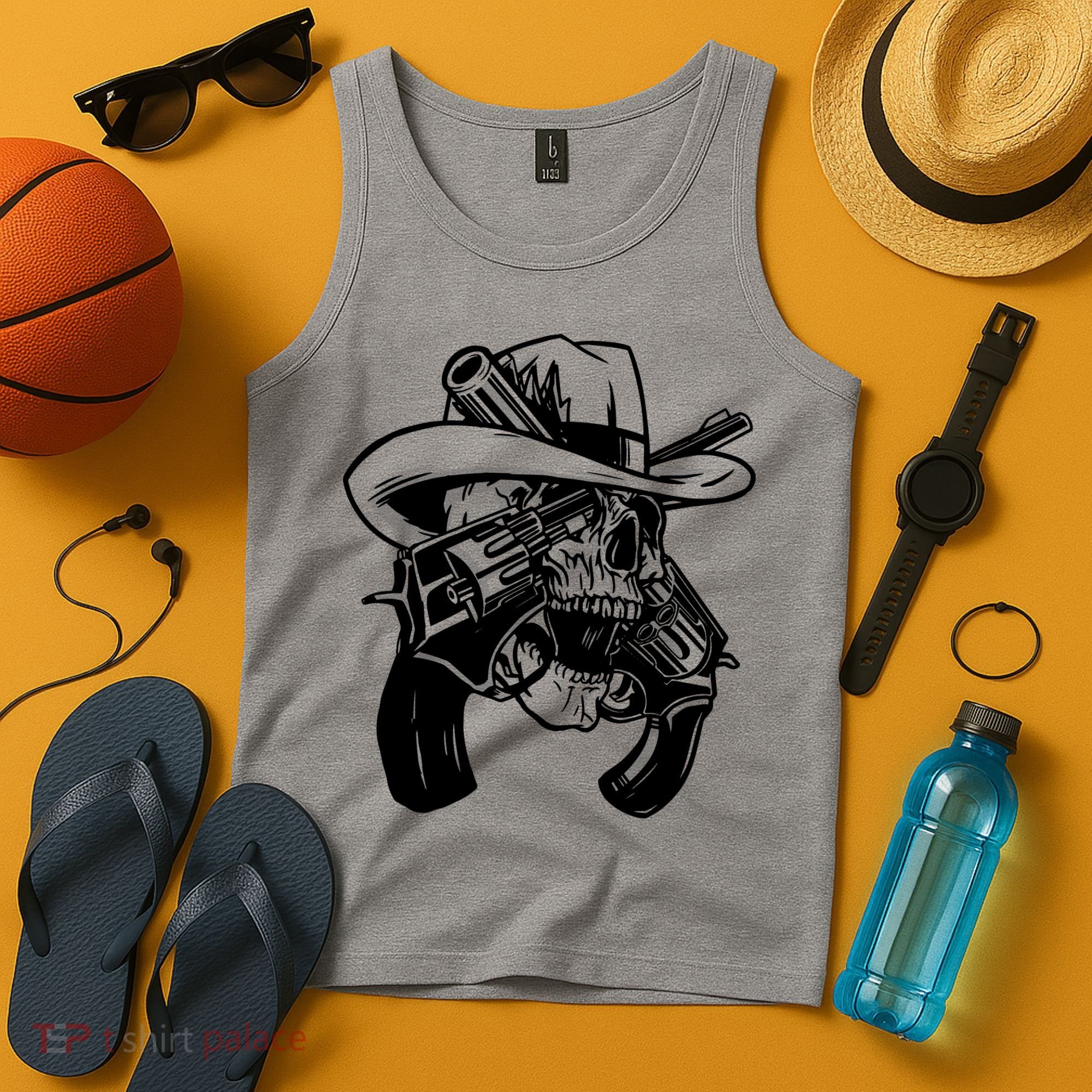 Cool Skull Guns Crossbones Tank Top
