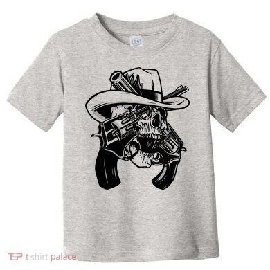 Cool Skull Guns Crossbones Toddler T-Shirt