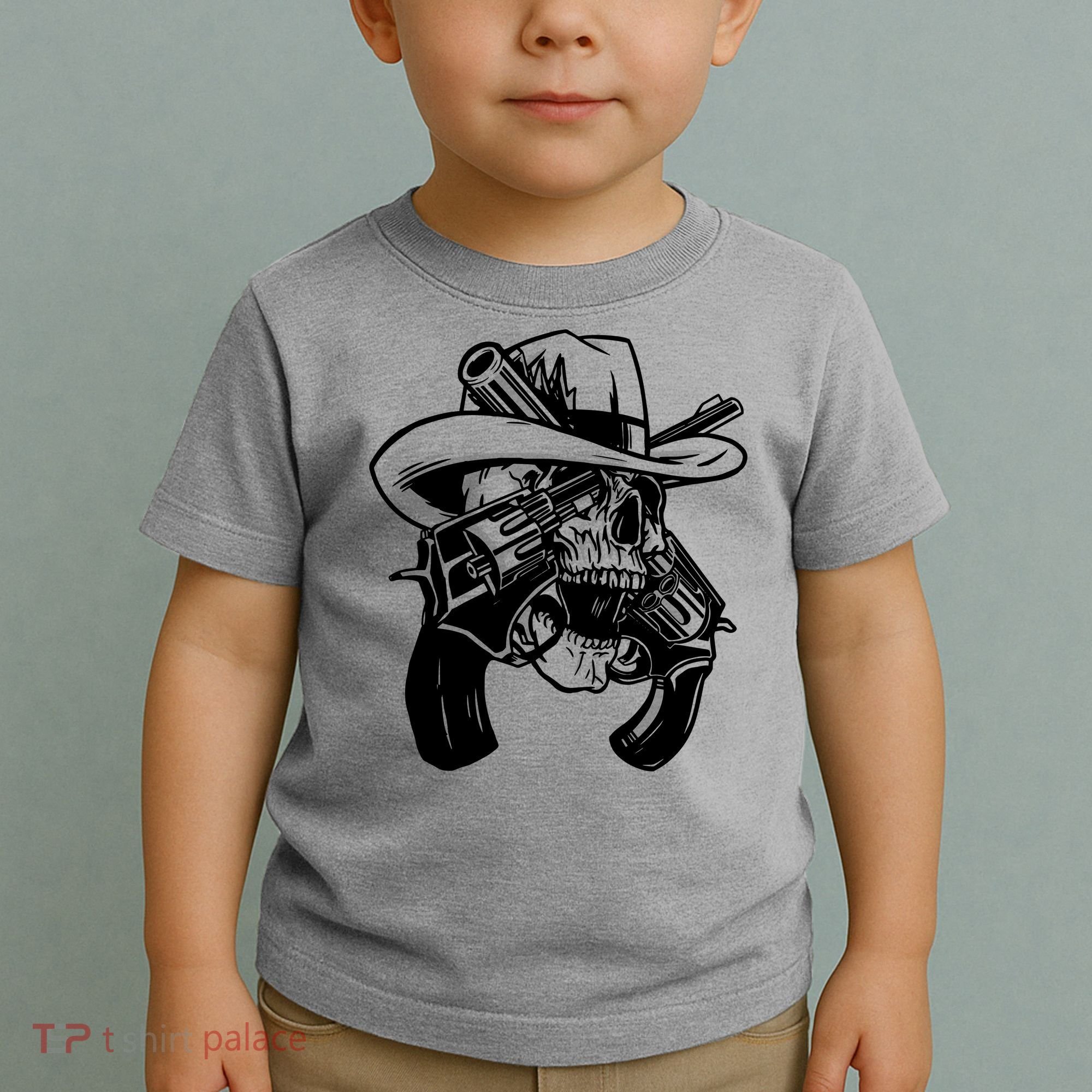 Cool Skull Guns Crossbones Toddler T-Shirt