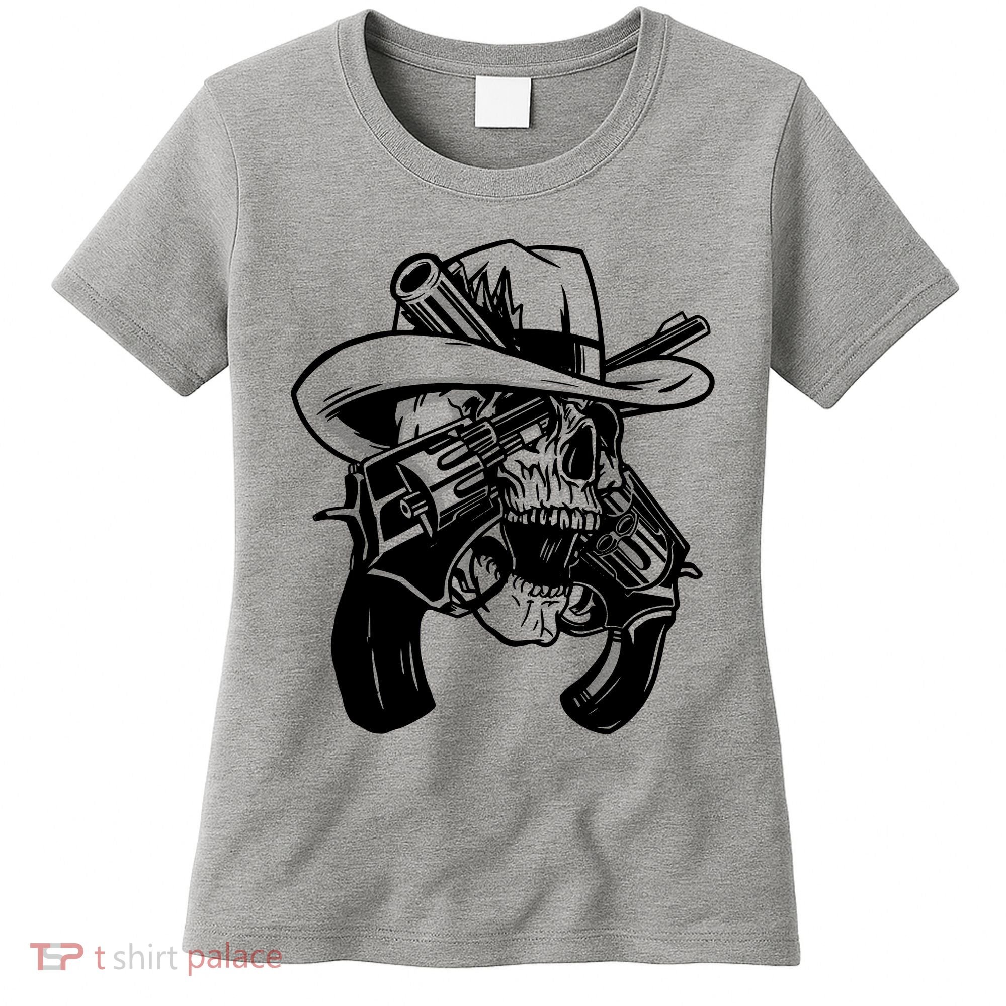 Cool Skull Guns Crossbones Women's T-Shirt
