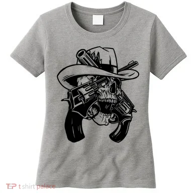 Cool Skull Guns Crossbones Women's T-Shirt