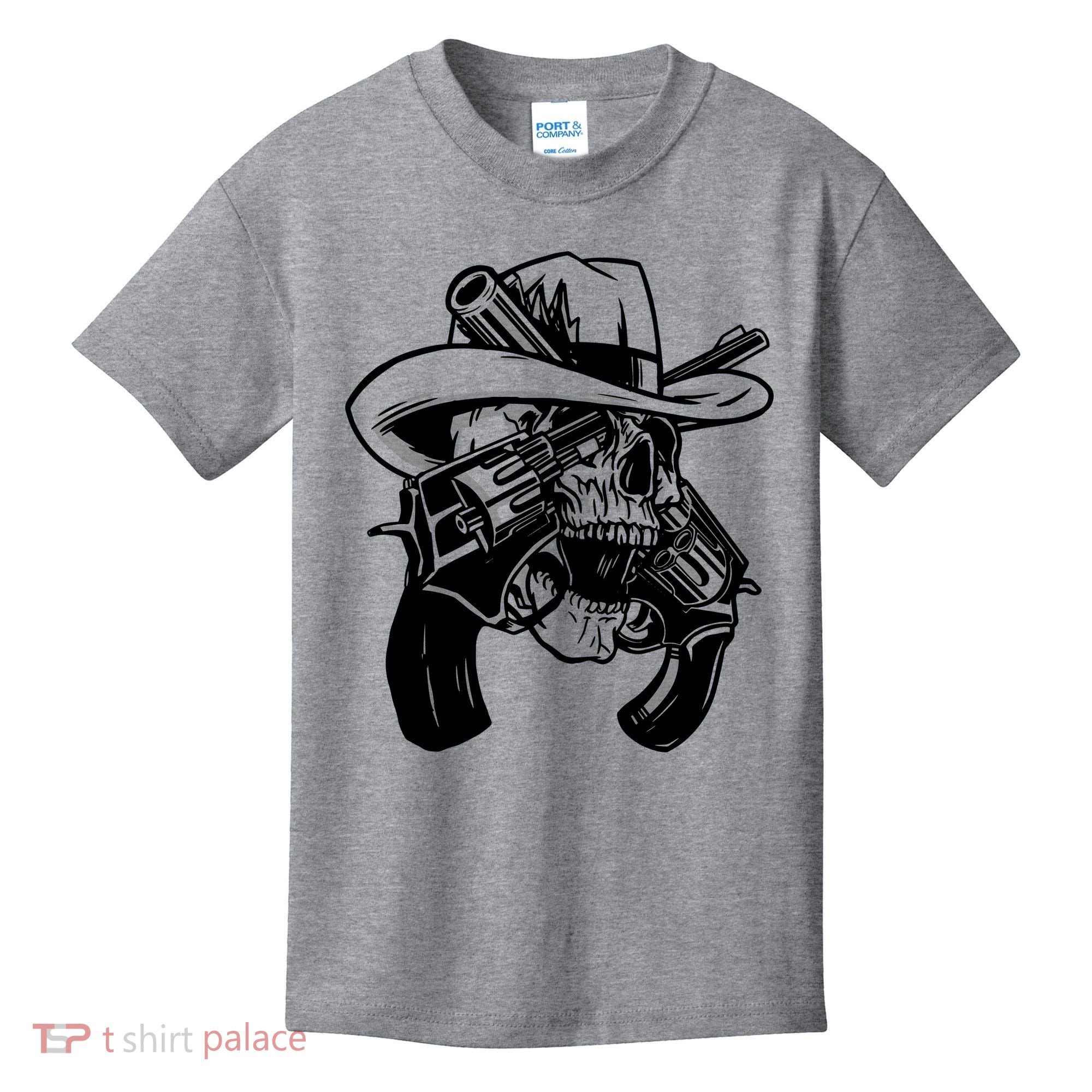 Cool Skull Guns Crossbones Kids T-Shirt