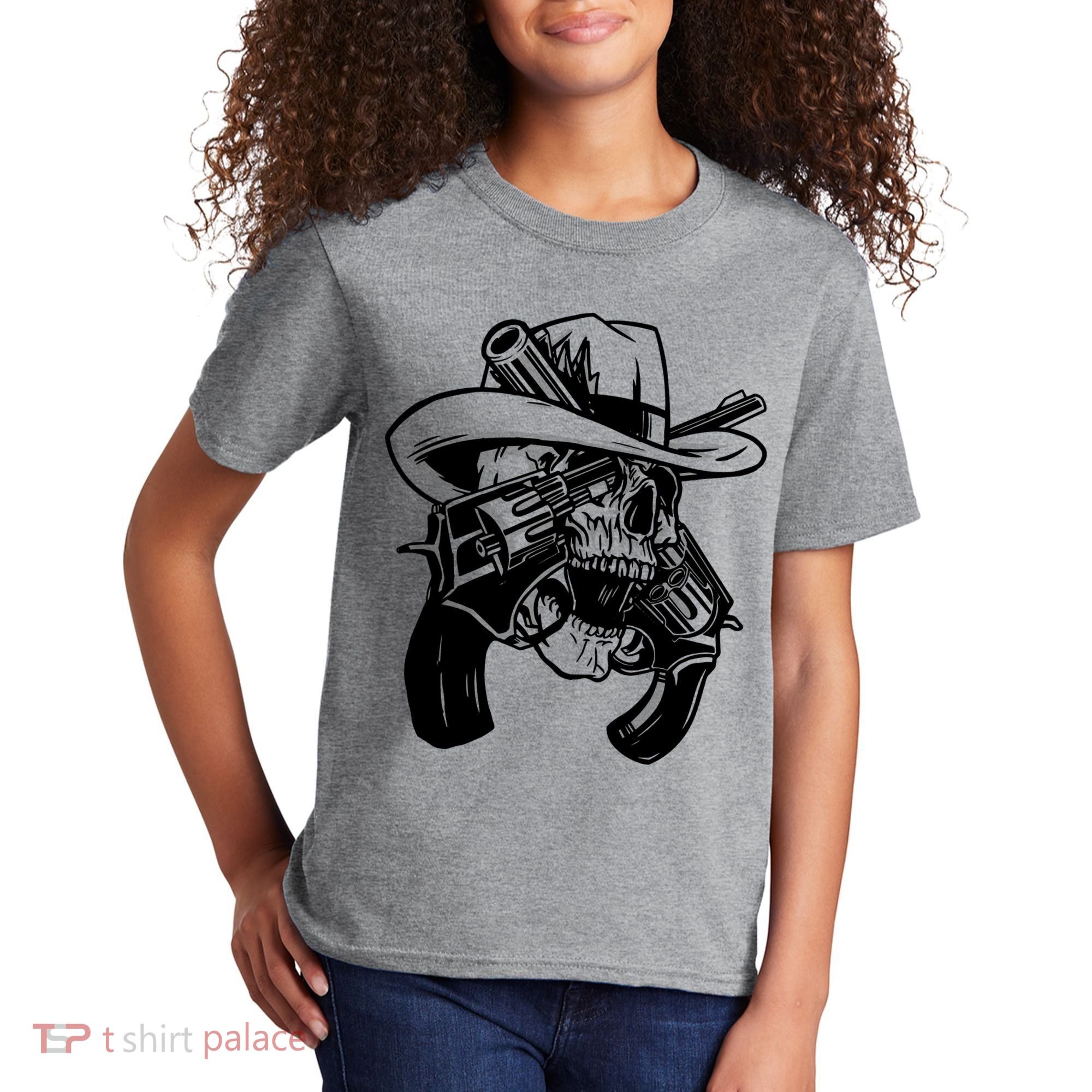 Cool Skull Guns Crossbones Kids T-Shirt