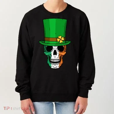 Cool St. Patricks Day Irish Skull Women's Sweatshirt