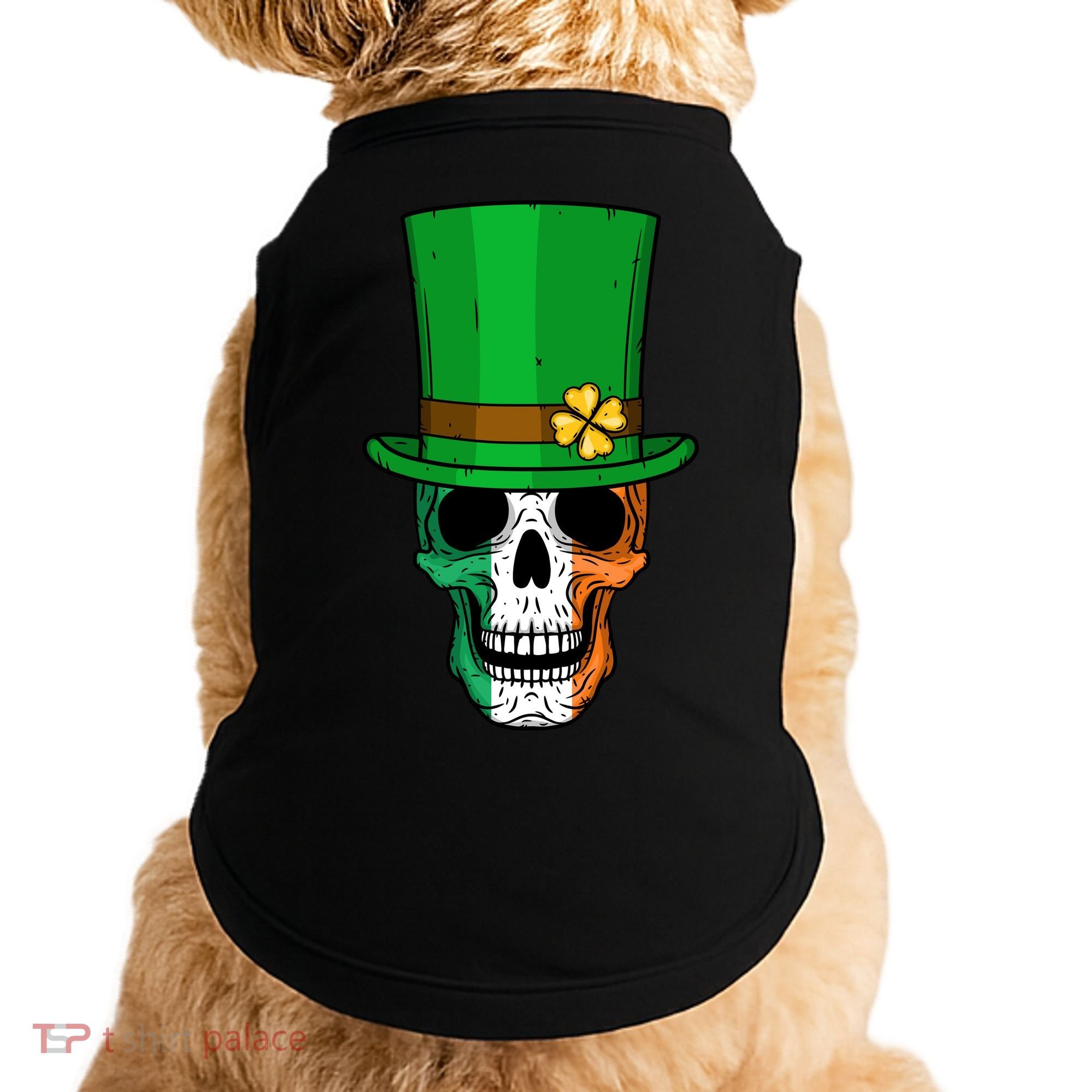 Cool St. Patricks Day Irish Skull Doggie Tank
