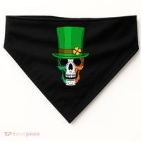 Cool St. Patricks Day Irish Skull USA-Made Doggie Bandana thumb 0