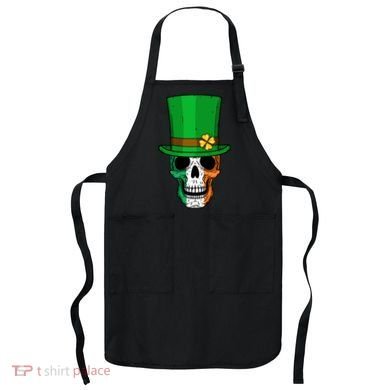 Cool St. Patricks Day Irish Skull Apron